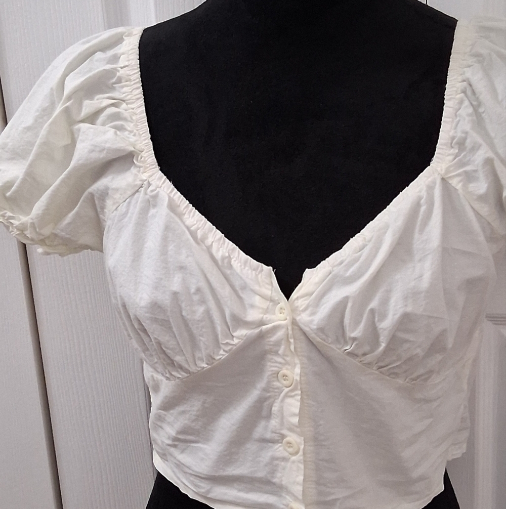 Princess Polly Abe White Crop Top   Size 8 - Picture 14 of 14